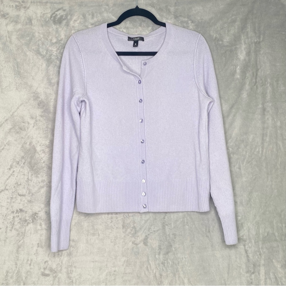 Aqua 100% Cashmere Cardigan Preppy Academia Modest Sz L